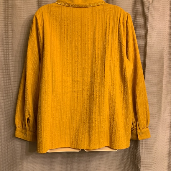 NWT LC Lauren Conrad Gold Blouse Puffy 3/4 Sleeves Women's XL - Picture 8 of 16